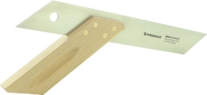 Équerre à onglet longueur du poteau 300 mm - bois et laiton - PROMAT_0