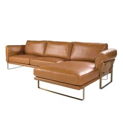 AC ANGEL CERDA Angel Cerdá Canapé d'angle droite en cuir camel 6232C 302 x 166 x 84 - marron Bois massif 8435631035268_0