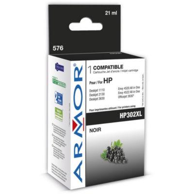 ARMOR Cartouche d'encre remanufacturée, compatible pour HP 302XL F6U68AE - Noir_0