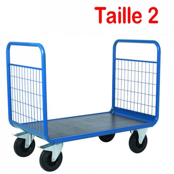 Chariot manuel 2 dossiers grillagés - Capacité 500 kg - Rolléco_0