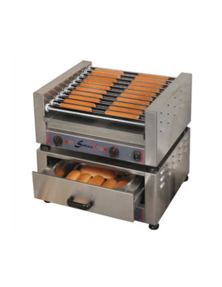 Chauffe saucisses et pains SOFRACA - 9 rouleaux - 77 hot-dogs/heure - Référence : 17020+17092_0