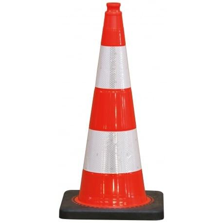 Cone plastique fluo 75cm pvc retro c2 pied caout.4kg TALIAPLAST | 520802_0