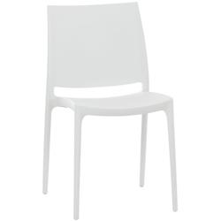 Décoshop26 - Chaise de jardin en plastique blanc design simple empilable 10_0000012 - blanc 3000888569603_0