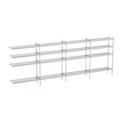 Distform Rayonnage en Acier Inoxydable d'Angle Clayettes Perforées 5020 à 5920 mm 5 Niv P500 ' Acier inoxydable 5120x500x5 - 641094540555_0