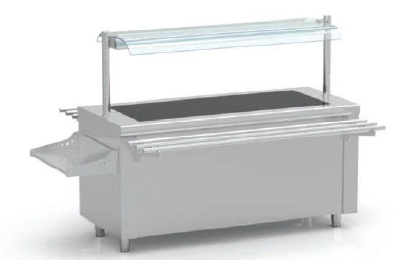Ilot central avec plaque vitrocéramique 4GN1/1 - 1600x700x850 - Modèle SVTC-160_0