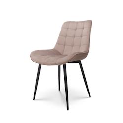 Kosmi Chaise Moderne en Tissu Velours Couleur Beige avec Pieds en Métal - 3760301697145_0
