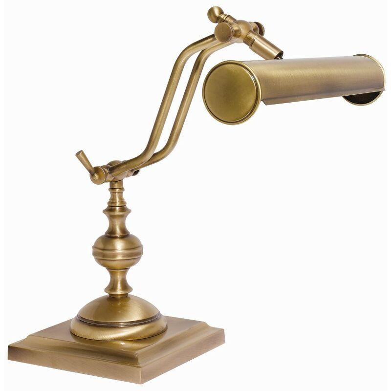 Lampe de bureau Scrivania en laiton de couleur bronze clair au design  vintage lampe de piano liseuse H:26 cm - Bronze clair brillant