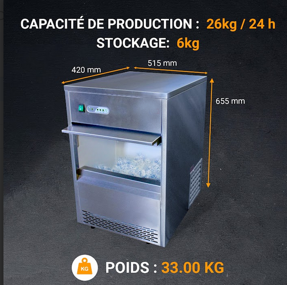Machine à glaçons professionnelle 26kg/24h_0