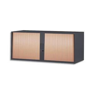 Mt international réhausse métal monobloc corps anthracite et rideau hêtre - dim. L120 x h42,6 x p43 cm_0