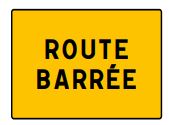 Panneau de signalisation type KC1 21P - route barrée - 800x600 mm ou 1600x1200 mm avec supports_0