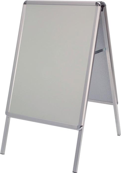 Panneau de trottoir aluminium argenté - 2 x DIN A1 - Pour zone extérieure protégée - Anodisé WSM_0