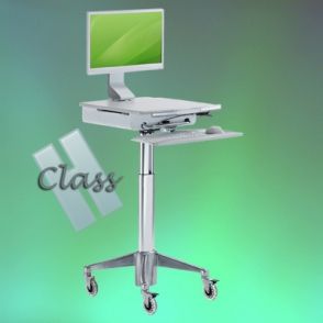 Chariot informatique médical PC Cart Plus H Class LD - Ergonoflex - 28,12 kg - réglable en hauteur_0