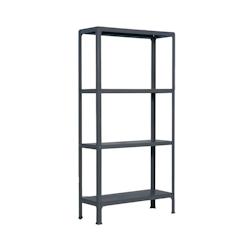 PROREGAL Étagère de vie LIVING KOALA METAL avec 4 étagères | HxLxP 160x80x30cm | Charge du compartiment 150kg | Anthracite/Anthracite - gris méta_0