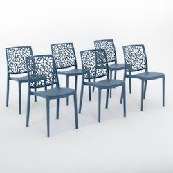 RATTATAN Set 6 Chaises en polypropylène avec fibre de verre empilables pour extérieur et jardin, bar et restaurant, cuisine design moderne - ANNA -_0