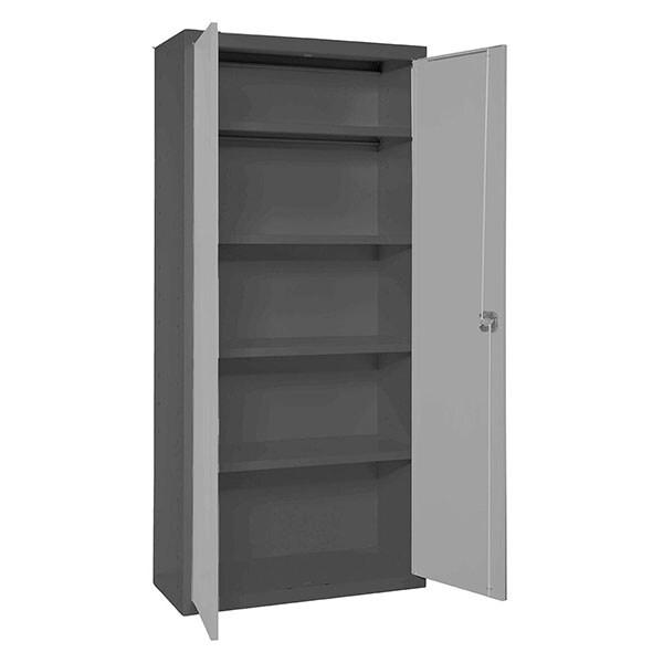 SimonRack Armoire Métallique de Rangement 1800x800x400, 2 Portes, 4 Étagères, Charge 75 kg par Niveau, Anthracite/Gris - Simonlocker - noir métal_0