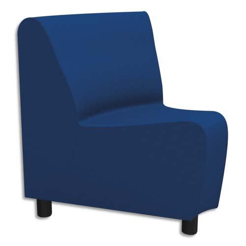 Chauffeuse modulaire d'angle 45d izar bleu roi trevira en tissu polyester, structure métallique_0