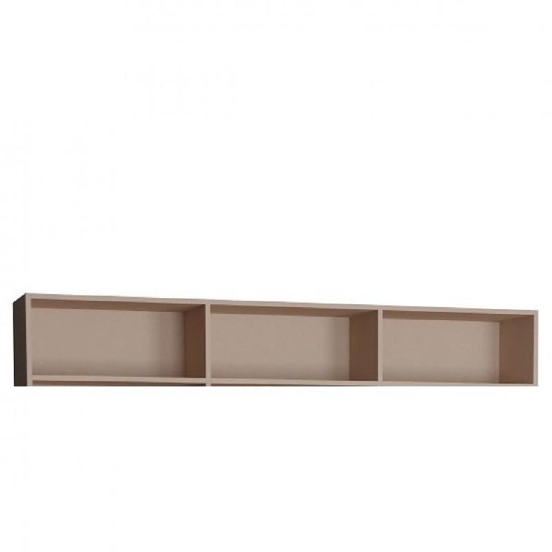 SURMEUBLE 3 NICHES DE RANGEMENTS POUR LIT ESCAMOTABLE HORIZONTAL 160 X 200 CM HAUTEUR 36 CM FINITION TAUPE MAT_0