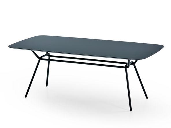 Table de réunion Strain Prostoria - piètement en métal et plateau MDF finition Fenix - 3 dimensions_0