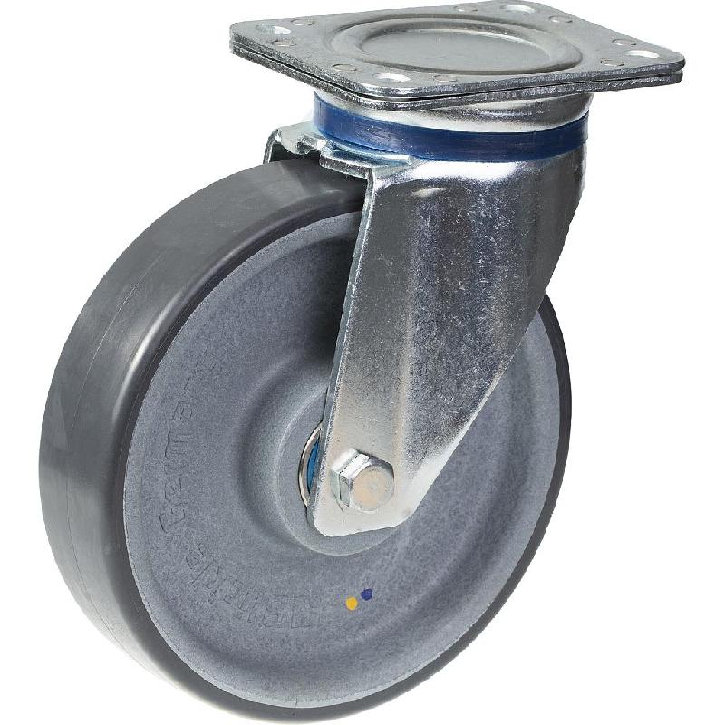 Roulette pivotante de 160 mm avec polyuréthane thermoplastique gris conducteur d'électricité_0