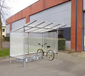 Abri vélo 5 places - Structure tubulaire aluminium anodisé - Toiture polycarbonate 10 mm traité anti-UV - Eco_0