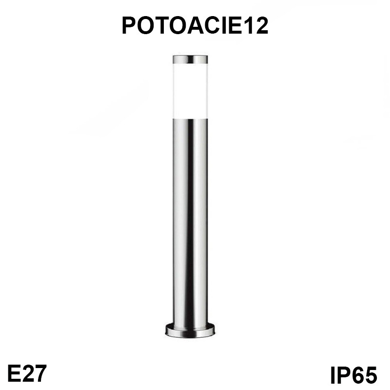 Balise ronde pour LED E27 en inox extérieur - 60 cm - réf. POTOACIE12_0