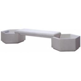 Banquette Oasis - béton granulats de marbre - 282x88x46 cm - 430 kg - coloris gris, blanc, ocre_0