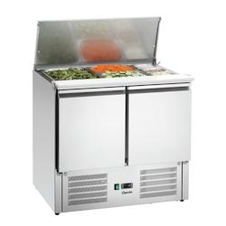 Bartscher Saladette ventilée positive 260 Litres 3 x GN 1/6 (P)150 mm, 2 portes GN 1/1, en acier au nickel-chrome, 204 W, 220 V - MONO - acier 200356_0