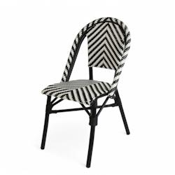 Bistromania Chaise de terrasse RIVOLI - Chevrons noirs et blancs - noire - EA166_0