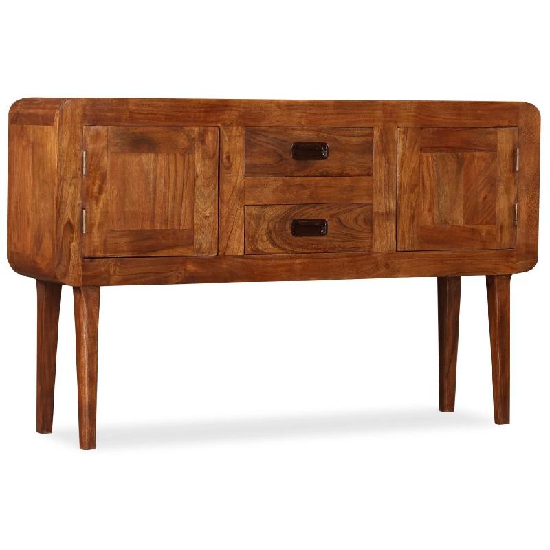 BUFFET BAHUT ARMOIRE CONSOLE MEUBLE DE RANGEMENT BOIS MASSIF AVEC FINITION EN BOIS DE SESHAM 120 CM 4402022_0