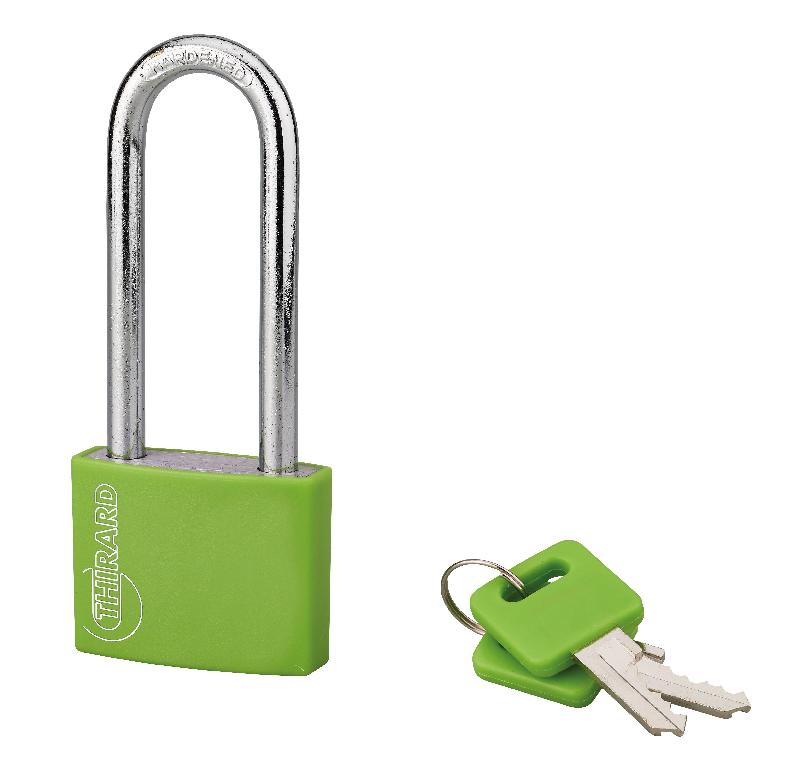 Cadenas à clé Thirard - Aluminium massif 40 mm - Anse semi-haute, vert_0
