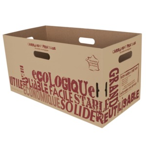 Caisse en carton kraft brun - Carrément pratique pliable - Format 52 + 26 x 26 cm - Contenance 30L_0