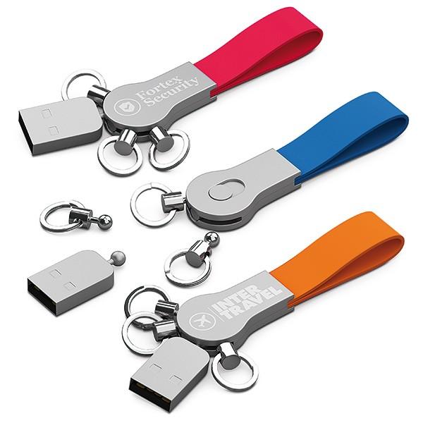 Clé USB publicitaire Iron S - compacte, résistante, avec porte-clés en silicone et mémoire flash encapsulée_0