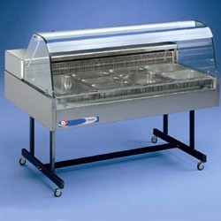 Comptoir vitrine chauffant - Température +30° à +70° - 2m30 - Plexiglas coulissants et acier inox AISI 304_0