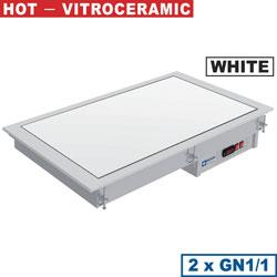 Élément vitrocéramique blanche 2 gn 1/1 éléments chauffants vitroceramique 790x610xh210 - IN/VCX08-PWT_0