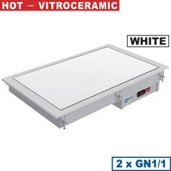 Élément vitrocéramique blanche - 2 GN 1/1 - Plaque chauffante 790x610xh210 - IN/VCX08-PWT_0
