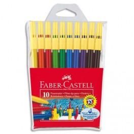 FABER CASTELL POCHETTE DE 10 FEUTRES SCOLAIRE POINTE FINE