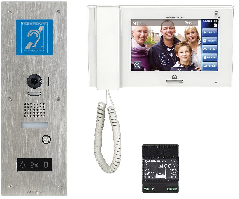 Kit vidéo accessibilité - platine inox encastrée avec boucle magnétique - zoom et mémoire - écran tactile 7''_0