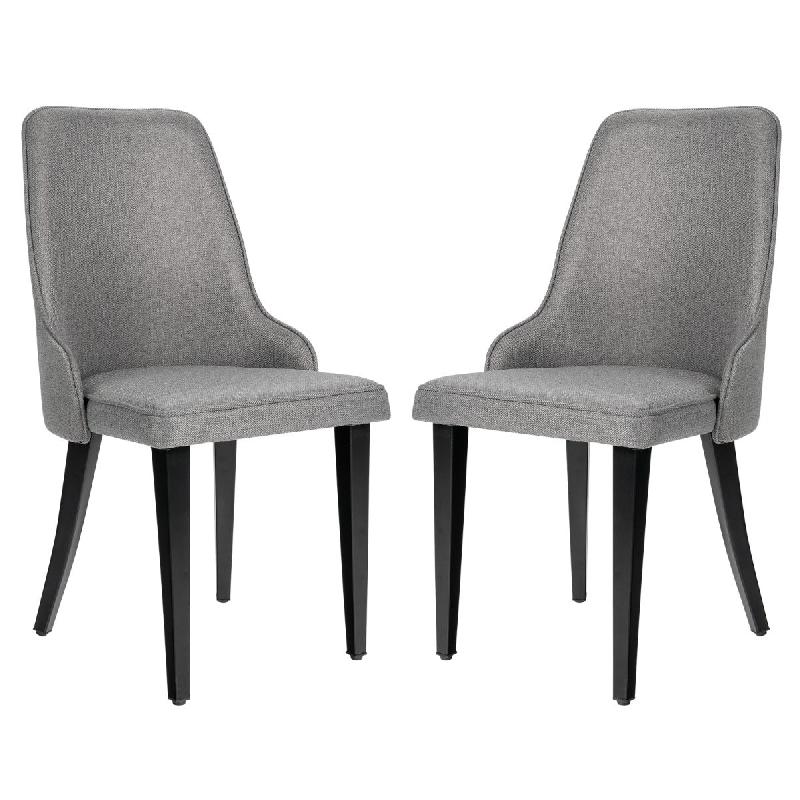 LOT DE 2 CHAISES DE SALLE À MANGER AVEC PIEDS EN MÉTAL ET REVÊTEMENT EN TISSU POUR SALLE À MANGER/CUISINE/RESTAURANT GRIS 20_0004890_0