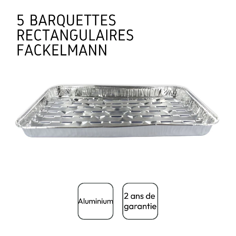 Lot de 20 barquettes en aluminium 34 x 23 cm Fackelmann - gris aluminium 3176239994339_0