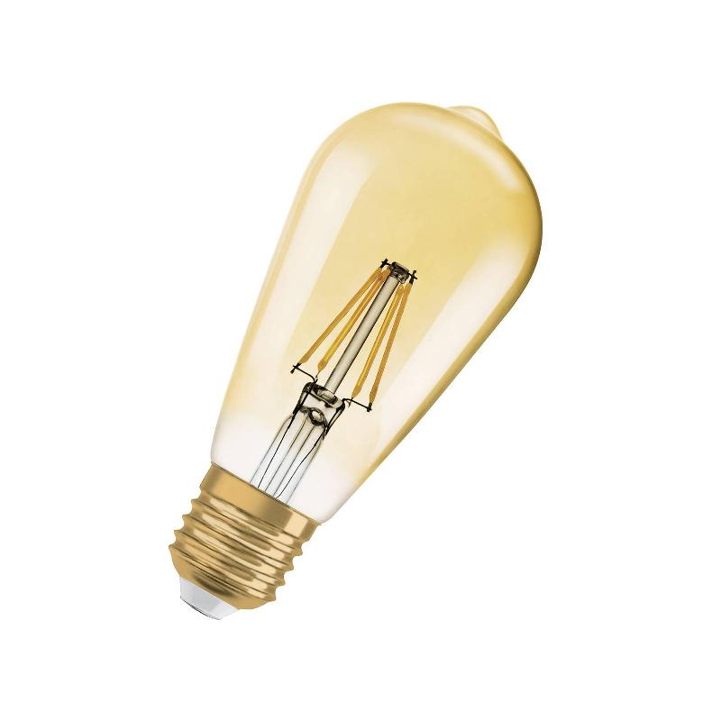 OSRAM LED VINTAGE 1906 EDISON, OR, E27, 6,5 W, 824, INTENSITÉ VARIABLE.