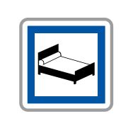Panneau de signalisation indication - Hôtel ou motel ouvert 7 jours sur 7 - Type CE17_0