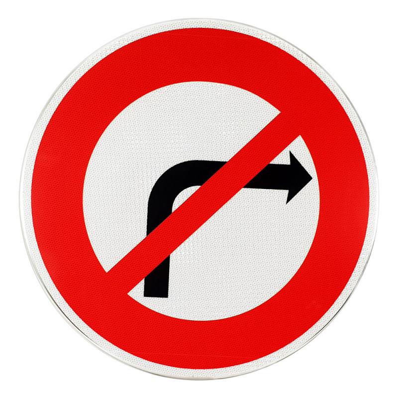 Panneau prescription temporaire BK2b - Interdiction de tourner à droite - WP Signalisation_0
