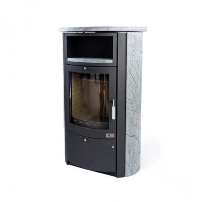 Poêle à bois en pierre ollaire - GF Flam - 7 kW - Surface de chauffe 115 m² - Pierre volcanique esthétique et performante_0