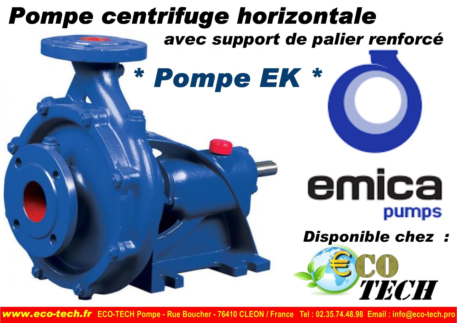 Pompe emica centrifuge horizontale support de palier renforcé france normandie_0