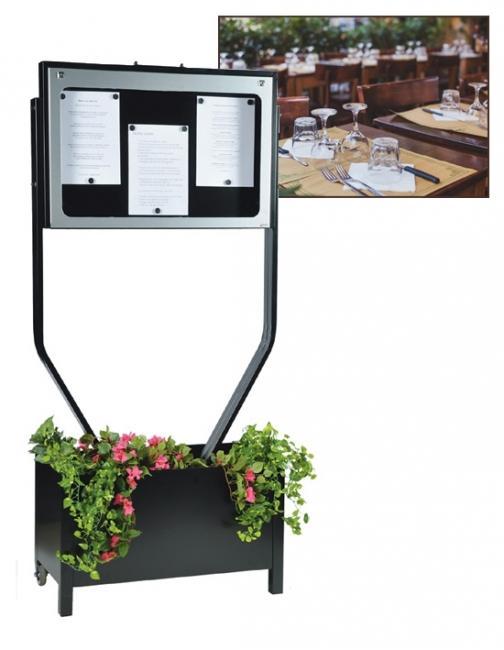 Porte menu exterieur pied jardiniere lumineux provence jurine_0