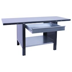 PROREGAL Etabli BUFFALO METAL avec 1x Tiroir | HxLxP 83x180x73cm | Capacité de Charge 700kg | Anthracite - noir métal PR_RS157-18_0