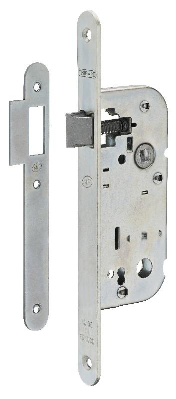 Serrure encastrable NF Z/BR pour porte d'intérieur - bec de cane réversible - finition époxy noir ou zinguée - Beaurain by THIRARD_0