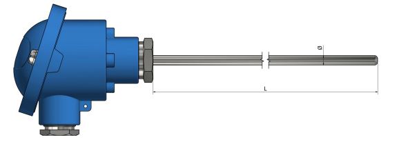 Thermocouple chemisé - Sortie tête de raccordement TM70 - Type K, N, J, T, E, R, S, B - Classe 1 ou 2 - Diamètre de gaine Ø 3 à 8 mm_0