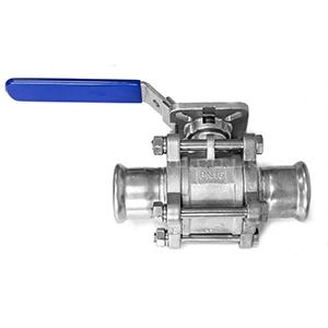 Vanne passage intégral 3 pièces inox à sertir PN64 - Réf : PV3000 - Tailles disponibles de 35mm à 108mm_0