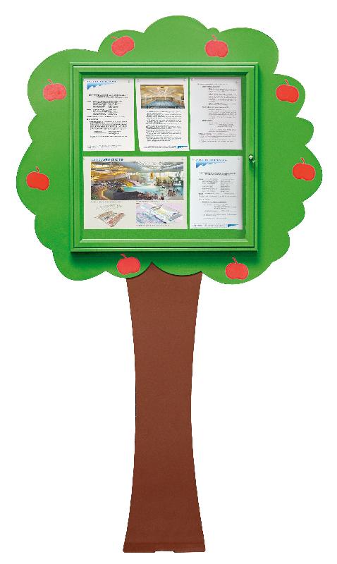 Vitrine extérieure d'information ludique en forme d'arbre - murale ou avec poteau - affichage 6 A4_0